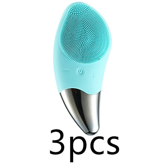 Charging silicone cleansing instrument $102.98 Dana Fashion Color: Green3pcs Beauty Tools Product size: 131.2*56 mm Packing size: 150*93*35MM Material; silicone