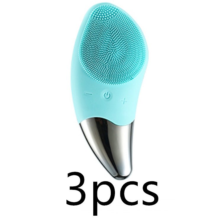 Charging silicone cleansing instrument $102.98 Dana Fashion Color: Green3pcs Beauty Tools Product size: 131.2*56 mm Packing size: 150*93*35MM Material; silicone