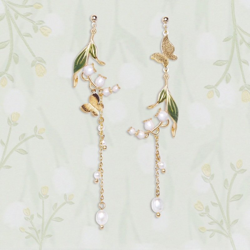 Cherry Blossom Girl Heart Asymmetry Super Fairy Slimming Sweet Earrings $20.00 Dana Fashion Color: Rain Falling Ring Tone Women's Accessories Product information: Treatment Process: Electroplating Color: Cherry Blossom, lazy autumn ginkgo cat, four leaves