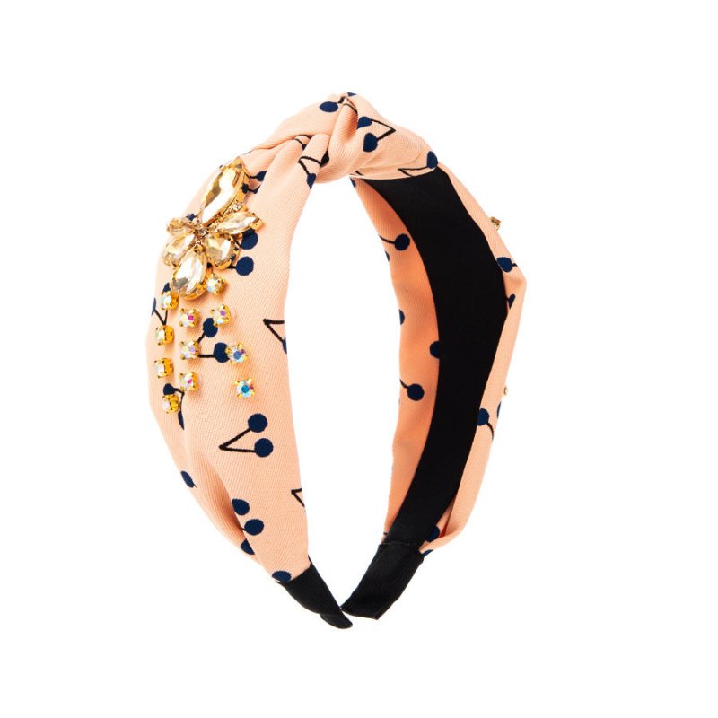 Cherry Print Mid-knot Headband Temperament Wild Headwear $19.00 Dana Fashion Color: Beige Women's Accessories Product information: Processing Technology: Handmade Color: green, beige, champagne, Gray Applicable people: women Material: Velvet Popular eleme