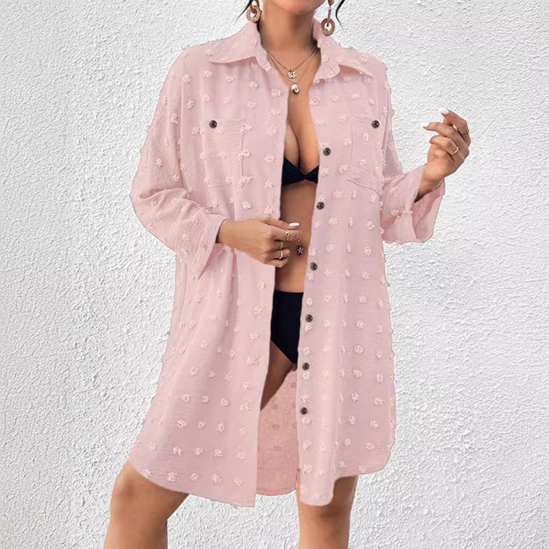 Chiffon Jacquard Fur Ball Loose Casual Shirt $51.74 Dana Fashion Color: Pink Size: L Women's clothing Product information: Color: white, black, wine red, pink Sleeve type: shirt sleeve Main fabric composition: Polyester (polyester fiber) Size: XS,S,M,L,XL