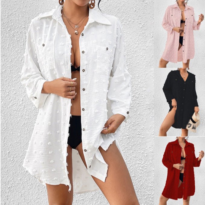 Chiffon Jacquard Fur Ball Loose Casual Shirt $51.74 Dana Fashion Color: Black Size: L Women's clothing Product information: Color: white, black, wine red, pink Sleeve type: shirt sleeve Main fabric composition: Polyester (polyester fiber) Size: XS,S,M,L,X