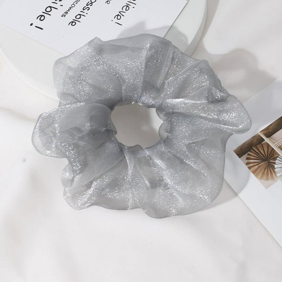 Chiffon Oversized Organza Spring And Summer New Simple Hair Accessories $8.00 Dana Fashion Color: Gray Women's Accessories Product information: Processing Technology: Handmade Color: 1# Orange large intestine hair ring, 2# purple large intestine hair ring