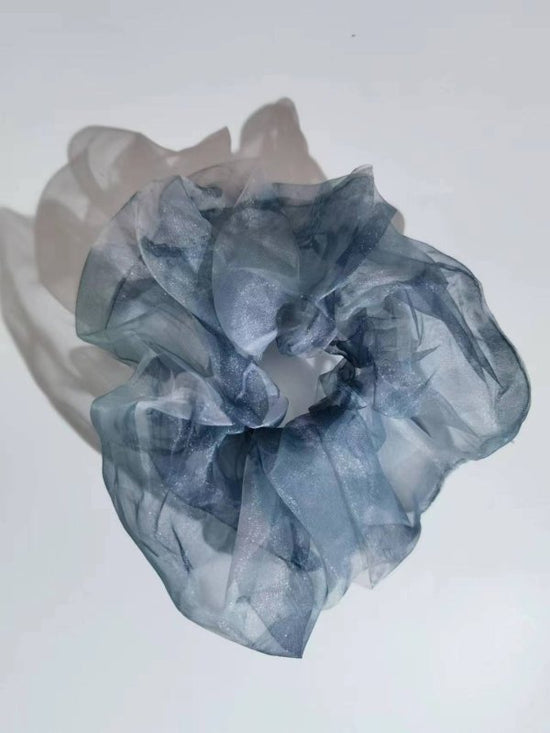 Chiffon Oversized Organza Spring And Summer New Simple Hair Accessories $8.00 Dana Fashion Color: 4 Gray Black Women's Accessories Product information: Processing Technology: Handmade Color: 1# Orange large intestine hair ring, 2# purple large intestine h
