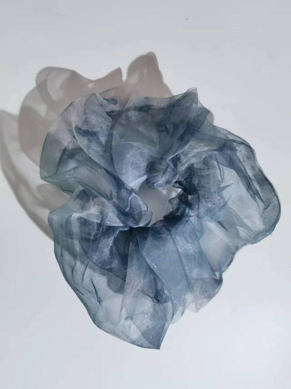 Chiffon Oversized Organza Spring And Summer New Simple Hair Accessories $8.00 Dana Fashion Color: 4 Gray Black Women's Accessories Product information: Processing Technology: Handmade Color: 1# Orange large intestine hair ring, 2# purple large intestine h