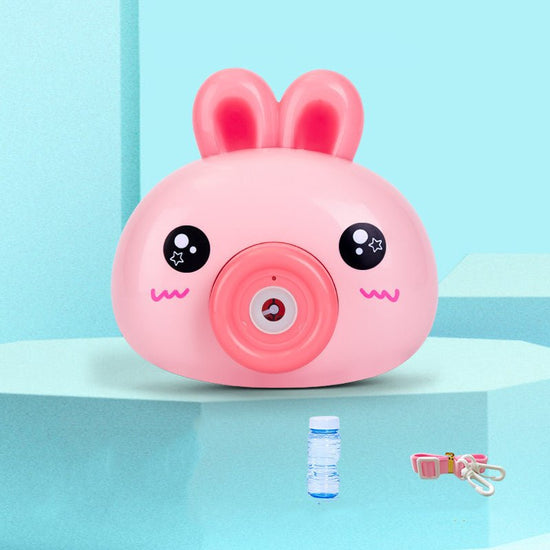 child Bubble machine camera $26.95 Dana Fashion Color: Rabbit Baby & Mother Material: Plastic/Plastic Packing method: color box, pp bag Ability training: vision, hand-eye coordination, interactive toys, parent-child communication Is there an animation ima