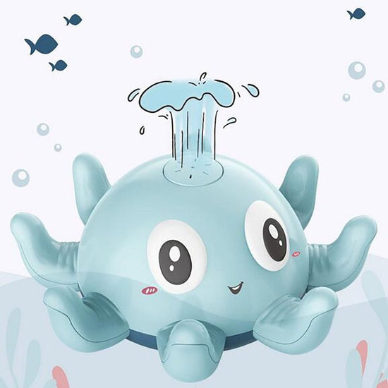 Children's Automatic Water Spray Bath Toys Bath Fun Toys With Flashing Water Spray Toy Baby Swimming Shower With Toys New $20.77 Dana Fashion Color: Blue Toys & Hobbies Overview: [Happy bathing time for the baby] When the luminous bath toy is placed in th