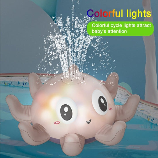 Children's Automatic Water Spray Bath Toys Bath Fun Toys With Flashing Water Spray Toy Baby Swimming Shower With Toys New $20.77 Dana Fashion Color: Blue Toys & Hobbies Overview: [Happy bathing time for the baby] When the luminous bath toy is placed in th