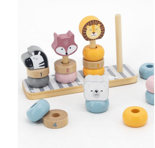Children's building block toys $54.74 Dana Fashion Color: Color Toys & Hobbies Product name: animal beaded Product material: pine wood, lotus wood Applicable age: 2 years old and above Paint raw materials: water-based paint Product color: Nordic style