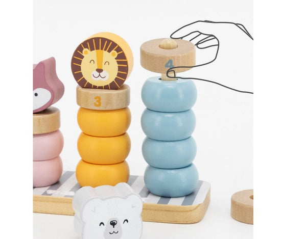Children's building block toys $54.74 Dana Fashion Color: Color Toys & Hobbies Product name: animal beaded Product material: pine wood, lotus wood Applicable age: 2 years old and above Paint raw materials: water-based paint Product color: Nordic style