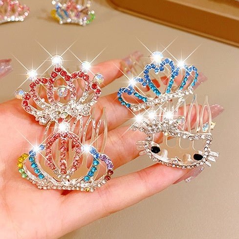 Children's Children's Crown Headdress Girls Princess Crown Hair Clip $23.50 Dana Fashion Color: 30Random 1 Small Size Women's Accessories Product information: Pattern: Cross/Crown/Roman numerals Treatment Process: Electroplating Type: Hair accessories sui