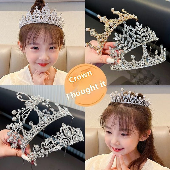 Children's Children's Crown Headdress Girls Princess Crown Hair Clip $23.50 Dana Fashion Color: 10Golden Pearl Women's Accessories Product information: Pattern: Cross/Crown/Roman numerals Treatment Process: Electroplating Type: Hair accessories suit Color