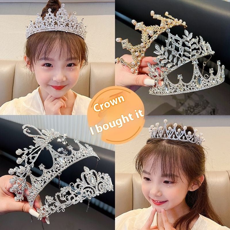 Children's Children's Crown Headdress Girls Princess Crown Hair Clip $23.50 Dana Fashion Color: 10Golden Pearl Women's Accessories Product information: Pattern: Cross/Crown/Roman numerals Treatment Process: Electroplating Type: Hair accessories suit Color