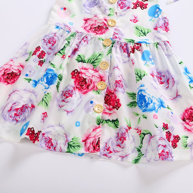 Children's Dress European And American Princess Skirt Girl Dress $16.77 Dana Fashion Color: White Child size: 100cm Baby Clothing Product Information: Main fabric composition: cotton Main fabric component content: 100 Applicable gender: female Size Inform