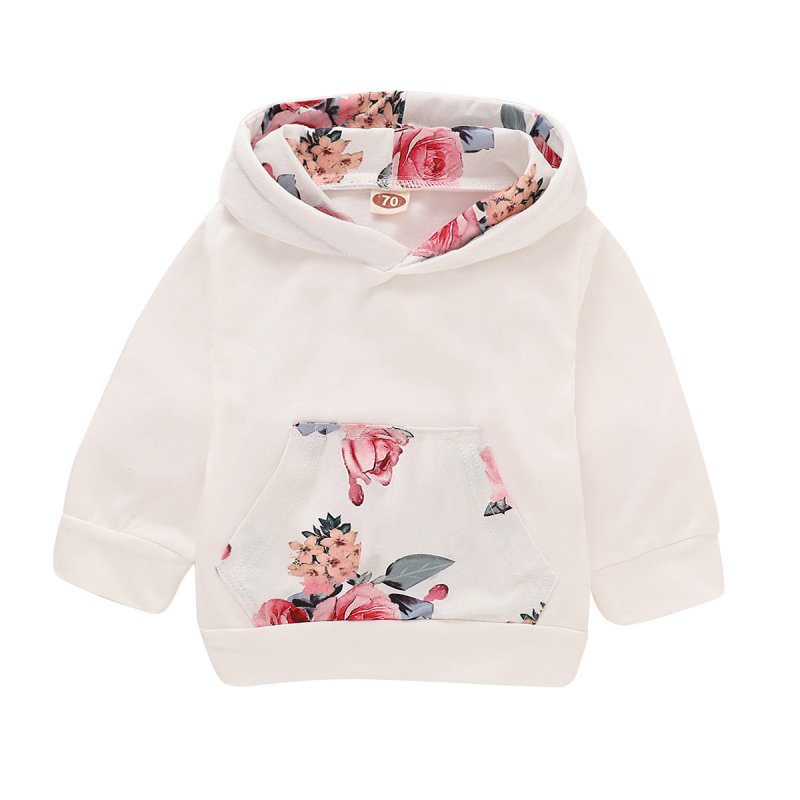 Children's hood printing suit $25.50 Dana Fashion Color: White Size: 100cm Baby Clothing Applicable gender: female Style: European and American Suit type: pants suit Suitable age: newborns (0~1 years old, 80cm and below) Sleeve length: long sleeve Whether