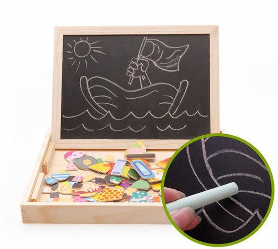 Children's Magnetic Jigsaw Puzzle Toy Cute Cartoon Animal Jigsaw Puzzle Picture Board Children's Educational Toy $38.64 Dana Fashion default: default Toys & Hobbies Overview: Easy to store. Artboard and magnetic stickers two in one. Double-sided easel wit