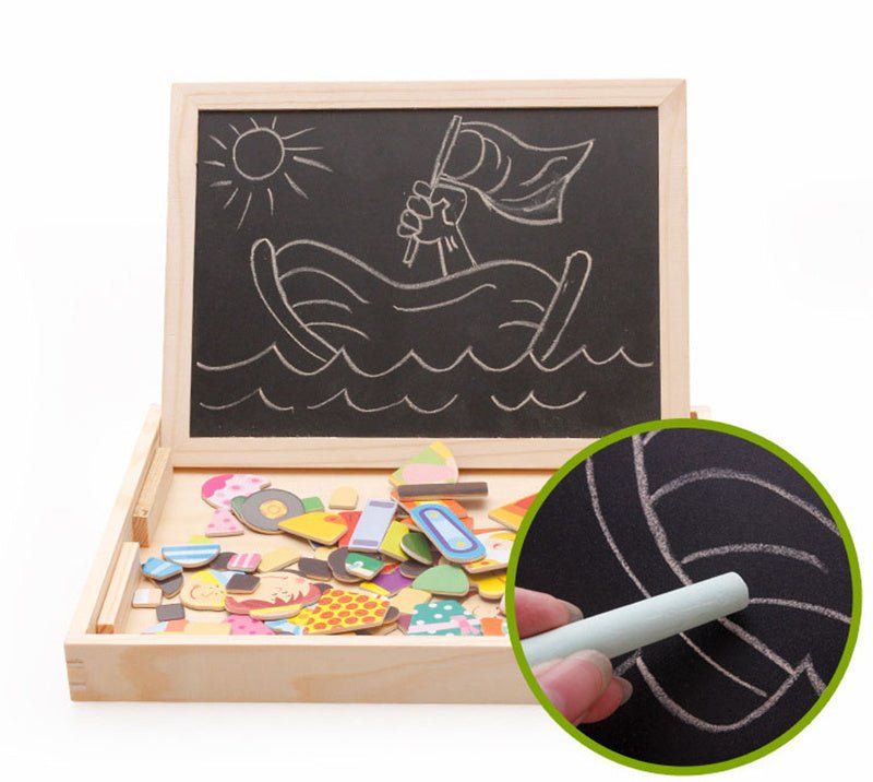 Children's Magnetic Jigsaw Puzzle Toy Cute Cartoon Animal Jigsaw Puzzle Picture Board Children's Educational Toy $38.64 Dana Fashion default: default Toys & Hobbies Overview: Easy to store. Artboard and magnetic stickers two in one. Double-sided easel wit