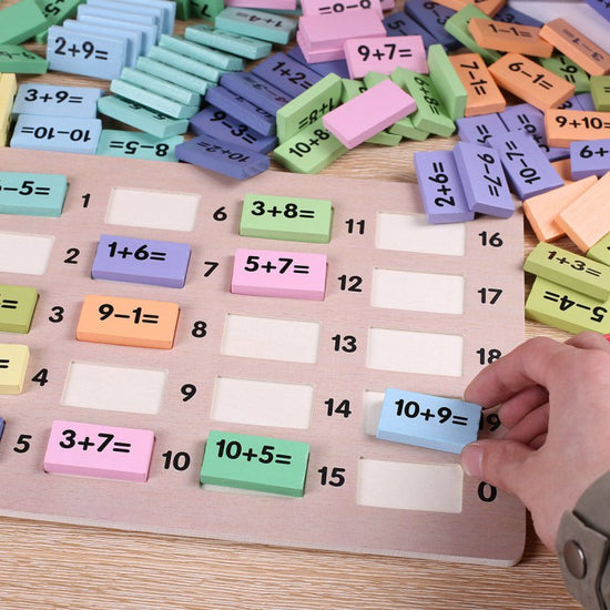 Children's mathematics teaching aids $26.85 Dana Fashion Style: Macaron Toys & Hobbies Packing: Color box Finish material: water - based environmental protection paint Classification of wood: Pine Wood number of blocks:100-200 tablets