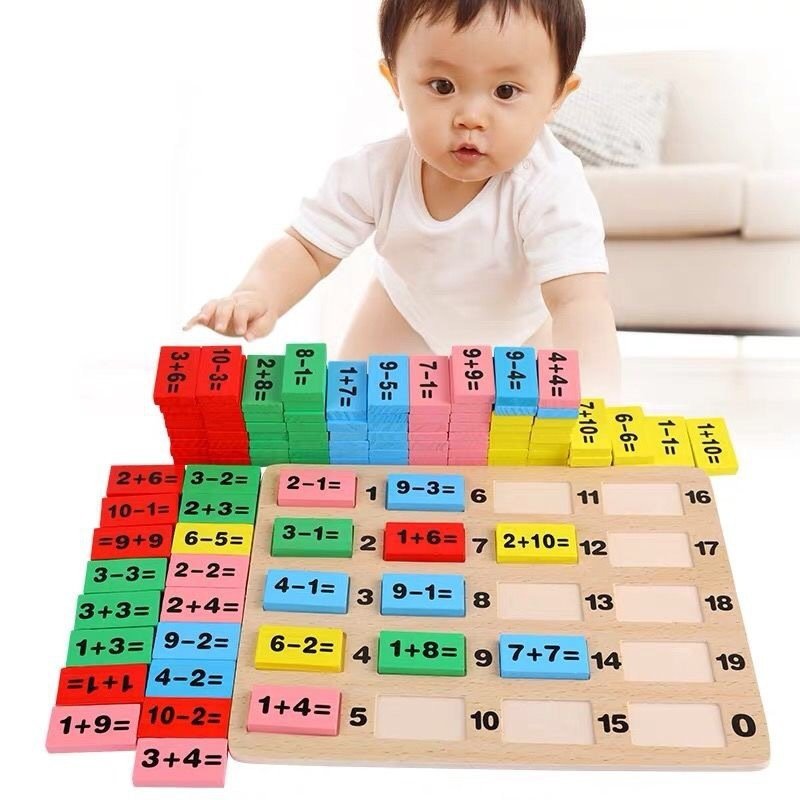 Children's mathematics teaching aids $26.85 Dana Fashion Style: Macaron Toys & Hobbies Packing: Color box Finish material: water - based environmental protection paint Classification of wood: Pine Wood number of blocks:100-200 tablets