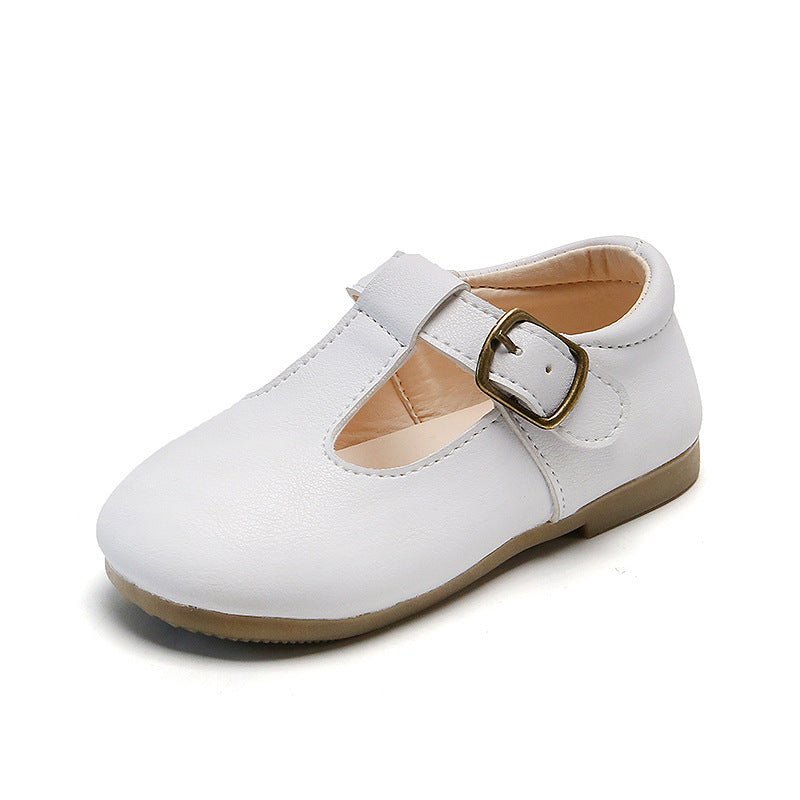 Children's pea shoes versatile single shoes baby shoes $24.89 Dana Fashion Color: White Size: 15 Baby & Mother Origin: Taizhou, Zhejiang Upper material: artificial Pu Applicable age: Children's clothing (1-3 years old), children's clothing (4-6 years old)