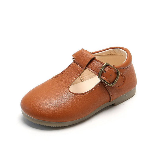 Children's pea shoes versatile single shoes baby shoes $24.89 Dana Fashion Color: Brown Size: 15 Baby & Mother Origin: Taizhou, Zhejiang Upper material: artificial Pu Applicable age: Children's clothing (1-3 years old), children's clothing (4-6 years old)