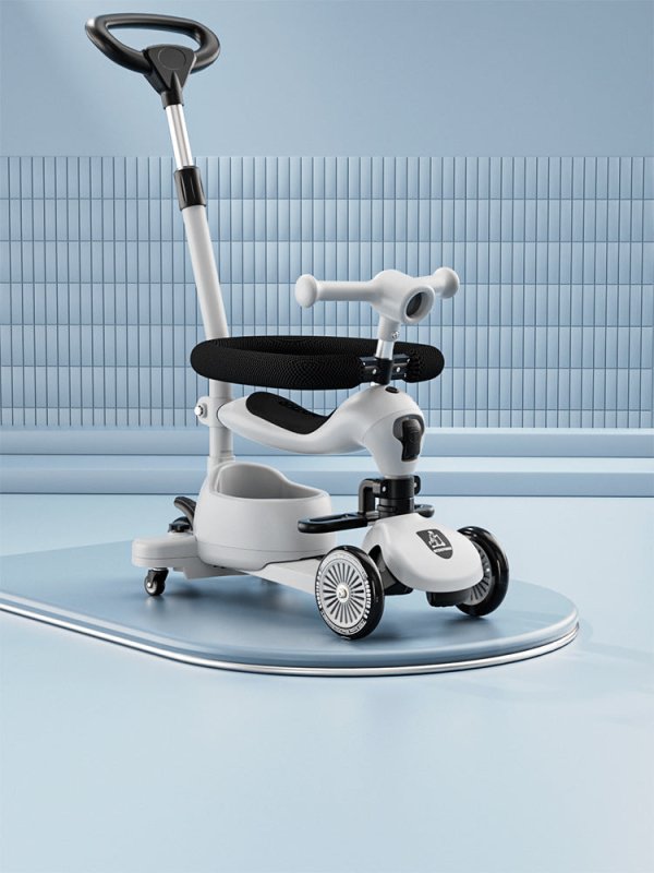 Children's Scooter Baby Multi-functional Scooter $210.14 Dana Fashion Color: Modern Gray Baby & Mother Product information: Product Category: Tricycle Color: modern gray push rod universal wheel fence, forest green push rod universal wheel fence, lemon ye