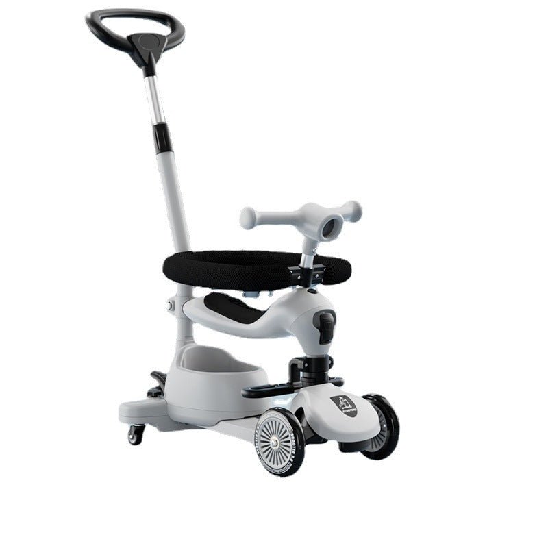 Children's Scooter Baby Multi-functional Scooter $210.14 Dana Fashion Color: Cherry Blossom Powder Baby & Mother Product information: Product Category: Tricycle Color: modern gray push rod universal wheel fence, forest green push rod universal wheel fence