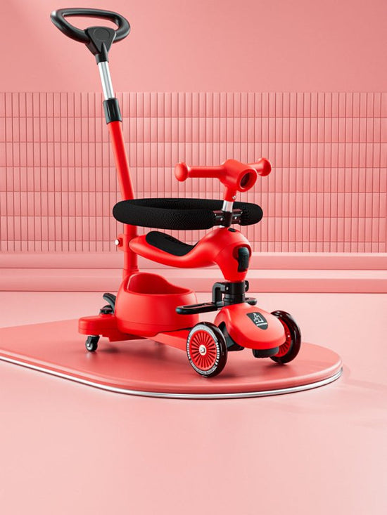 Children's Scooter Baby Multi-functional Scooter $210.14 Dana Fashion Color: Chinese Red Baby & Mother Product information: Product Category: Tricycle Color: modern gray push rod universal wheel fence, forest green push rod universal wheel fence, lemon ye