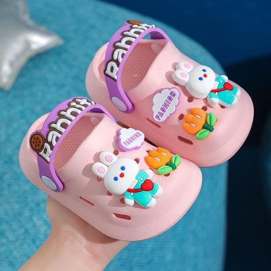 Children's Slippers Summer Cute Outdoor Soft Bottom Non-slip Boys And Girls Sandals Infant Kid Baby Hole Shoes $31.22 Dana Fashion Color: Flower Rabbit Pink size: 120 Baby & Mother Product information: Pattern: Cartoon Whether there is light: no Color: pi