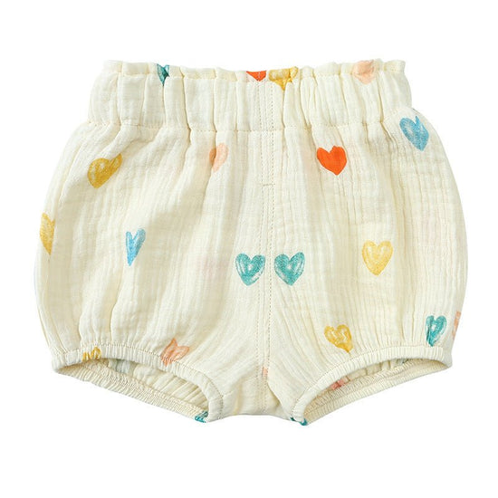 Children's Summer Cute Printed Loose Shorts $18.95 Dana Fashion Color: Orange Love Suitable For Height: 100cm Baby Clothing Product information: Pattern: stripes, flowers Color: red cherry, orange love heart, black love heart, yellow flower, coffee aprico
