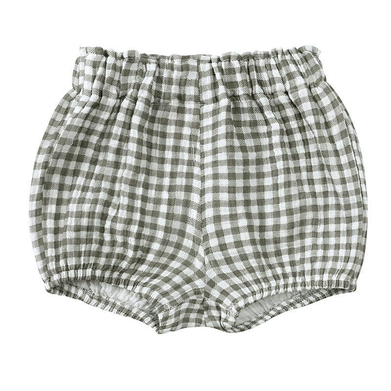 Children's Summer Cute Printed Loose Shorts $18.95 Dana Fashion Color: Coffee Apricot Plaid Suitable For Height: 100cm Baby Clothing Product information: Pattern: stripes, flowers Color: red cherry, orange love heart, black love heart, yellow flower, coff