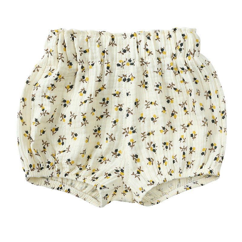 Children's Summer Cute Printed Loose Shorts $18.95 Dana Fashion Color: Bear Suitable For Height: 100cm Baby Clothing Product information: Pattern: stripes, flowers Color: red cherry, orange love heart, black love heart, yellow flower, coffee apricot grid,
