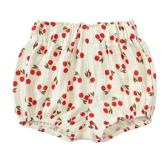 Children's Summer Cute Printed Loose Shorts $18.95 Dana Fashion Color: Red Cherry Suitable For Height: 100cm Baby Clothing Product information: Pattern: stripes, flowers Color: red cherry, orange love heart, black love heart, yellow flower, coffee apricot