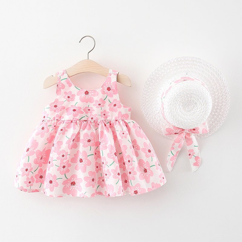 Children's Vest Westernized Sleeveless Dress $16.82 Dana Fashion Color: Blue Child size: 100cm Baby Clothing Product information: Style: Korean version Fabric name: cotton Dress category: dress Fabric technology: pleats Element: cute Color: pink, yellow,