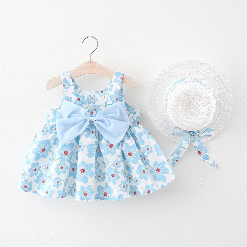 Children's Vest Westernized Sleeveless Dress $16.82 Dana Fashion Color: Blue Child size: 100cm Baby Clothing Product information: Style: Korean version Fabric name: cotton Dress category: dress Fabric technology: pleats Element: cute Color: pink, yellow,