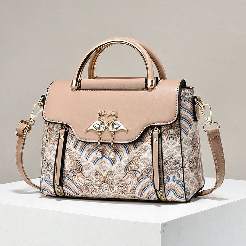 Chinese Style Embroidery Women's Handbag $46.25 Dana Fashion Color: Beige Size: 23X11X18X7 Women's Bags Product information: Lining texture: Polyester Applicable scenarios: Daily matching Color: black, khaki, beige, Blue Outer bag type: Sandwich pocket Ha