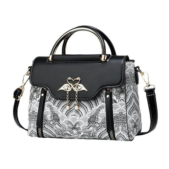 Chinese Style Embroidery Women's Handbag $46.25 Dana Fashion Color: Beige Size: 23X11X18X7 Women's Bags Product information: Lining texture: Polyester Applicable scenarios: Daily matching Color: black, khaki, beige, Blue Outer bag type: Sandwich pocket Ha