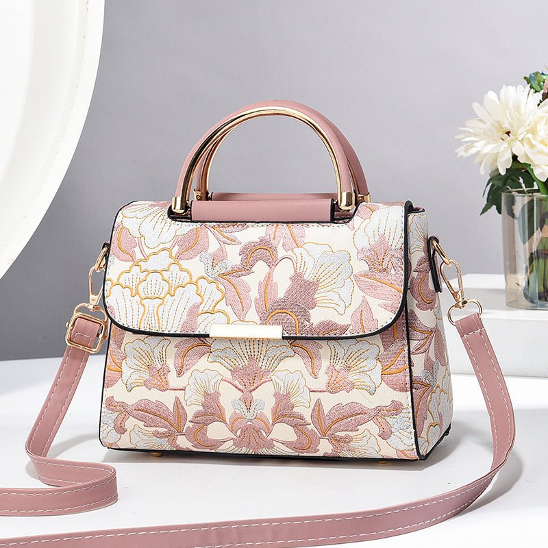 Chinese Style Printed Trendy Women's Shoulder Messenger Bag $32.99 Dana Fashion Color: Pink Size: 23cmX11cmX18cm Women's Bags Product information: Lining texture: Polyester Applicable scenario: Daily matching Color: pink, black, green, white, khaki Outer