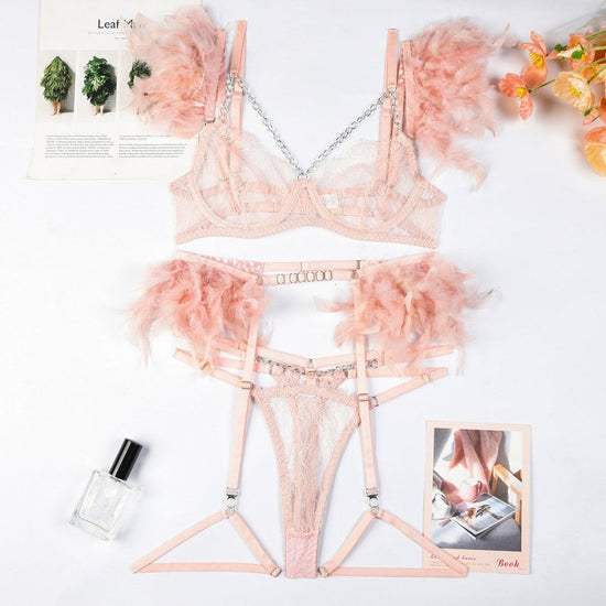 Christma Chains Lace Sexy Lingerie Women Underwear Bra Pa $59.90 Dana Fashion Color: Black Size: L Women's clothing Product information: Fabric name: lace Color: red, green splicing pink, black, Lake blue, blue, white, nude pink, rose red, purple, orange