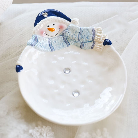 Christmas Ceramic Ornaments and Snowman Tableware $56.31 Dana Fashion Color: Snowman plate2 Dana's Kitchen Overview: 100% new design and high quality Set off the festive mood Feel comfortable Cute modeling Note： Rhinestones will fall when heated Specifica
