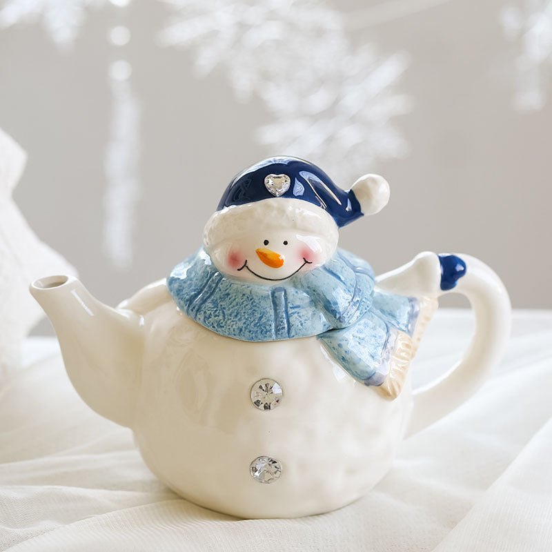 Christmas Ceramic Ornaments and Snowman Tableware $68.35 Dana Fashion Color: Teapot Dana's Kitchen Overview: 100% new design and high quality Set off the festive mood Feel comfortable Cute modeling Note： Rhinestones will fall when heated Specification： Ma