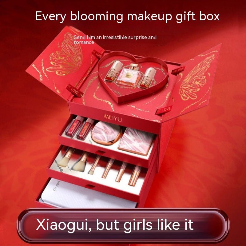 Christmas For Girls Cosmetics Lipstick Set Of Beauty Gift Box $195.00 Dana Fashion Color Classification: Red Gift Box makeup Product information: Applicable people: general Applicable skin type: Universal Color classification: bloom silk satin four-layer
