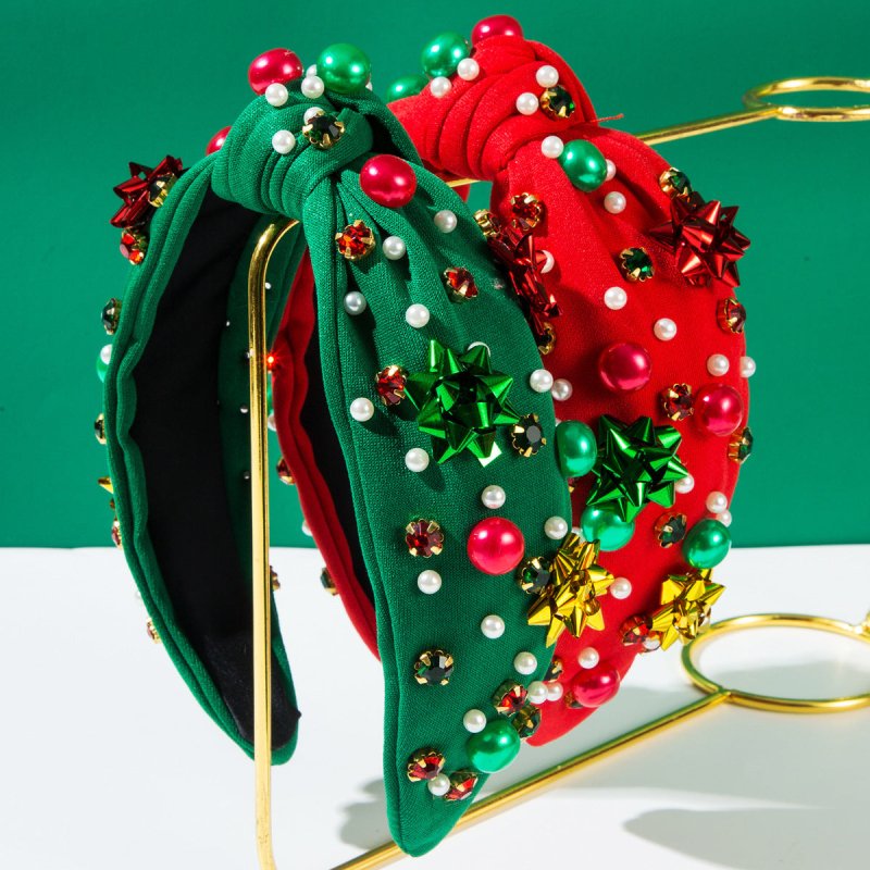 Christmas Headband Red Green Plastic Flowers Accessories Pearl Headband $24.04 Dana Fashion Color: FG823 Green Women's Accessories Product information: Color: red, green, FG823-Green, FG823-Red Applicable people: women Material: Pearl Popular elements: Pe