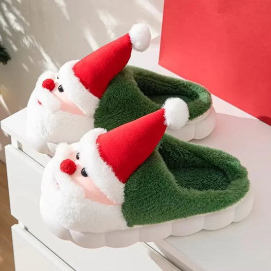 Christmas Slippers Memory Foam For Women Men Soft Plush Fuzzy Winter Holiday Slippers Cozy Plush Warm Non-Slip Holiday Slides Cute Santa Claus Footwear $82.45 Dana Fashion Color: Green Size: 36x37 Women's shoes Festival: Santa Claus Style: Casual Product