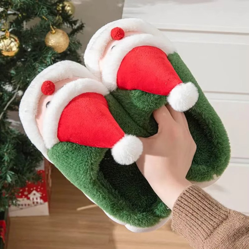 Christmas Slippers Memory Foam For Women Men Soft Plush Fuzzy Winter Holiday Slippers Cozy Plush Warm Non-Slip Holiday Slides Cute Santa Claus Footwear $82.45 Dana Fashion Color: Green Size: 36x37 Women's shoes Festival: Santa Claus Style: Casual Product