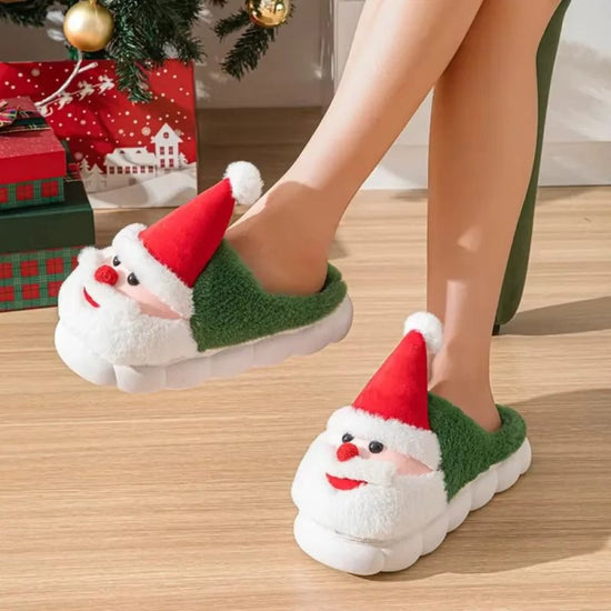 Christmas Slippers Memory Foam For Women Men Soft Plush Fuzzy Winter Holiday Slippers Cozy Plush Warm Non-Slip Holiday Slides Cute Santa Claus Footwear $82.45 Dana Fashion Color: Green Size: 36x37 Women's shoes Festival: Santa Claus Style: Casual Product