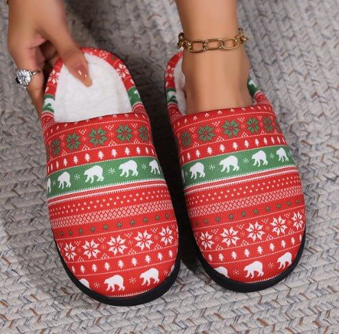 Christmas Snowman Elk Santa Claus Print Slippers Winter Warm Plush Slippers Indoor Non-slip Floor Bedroom Shoes $27.50 Dana Fashion Colour: Floating Bear Size: 36or37 Women's shoes Product information: Sole material: TPR Function: anti-slip, warm and wear