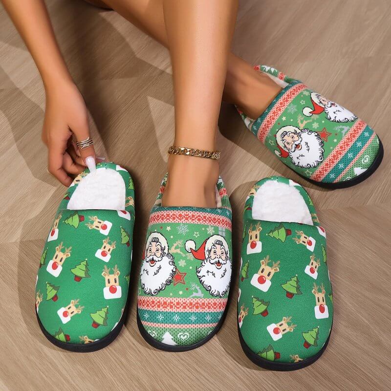 Christmas Snowman Elk Santa Claus Print Slippers Winter Warm Plush Slippers Indoor Non-slip Floor Bedroom Shoes $27.50 Dana Fashion Colour: Floating Bear Size: 36or37 Women's shoes Product information: Sole material: TPR Function: anti-slip, warm and wear