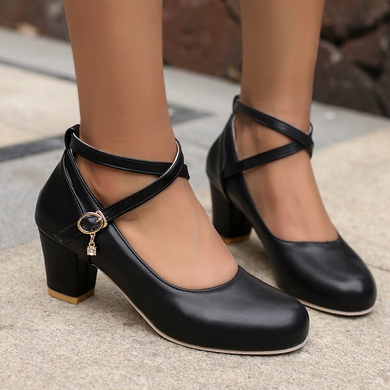 Chunky Heel High Heel Shoes Mary Jane Shoes Work Shoes $53.36 Dana Fashion Color: Black Size: 34 Women's shoes Product information: Color: black, white Upper height: low top Heel height: high heel (6-8CM) Heel shape: chunky heel Size: 34,35,36,37,38,39,40