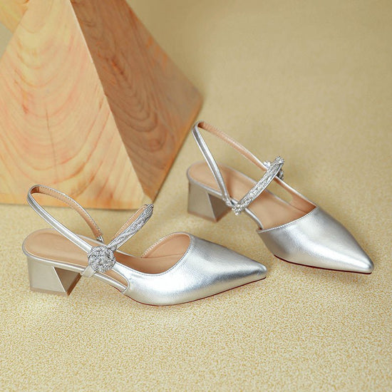 Chunky Heel Silver With Pointed Toe High Heels $59.50 Dana Fashion Color: Pink Size: 34 Women's shoes Product information: Lining material: PU Scaffolding shape: Pointed Color: pink, silver Shoe Material: Microfiber Size: 34.35, 36.37, 38.39 Wearing metho